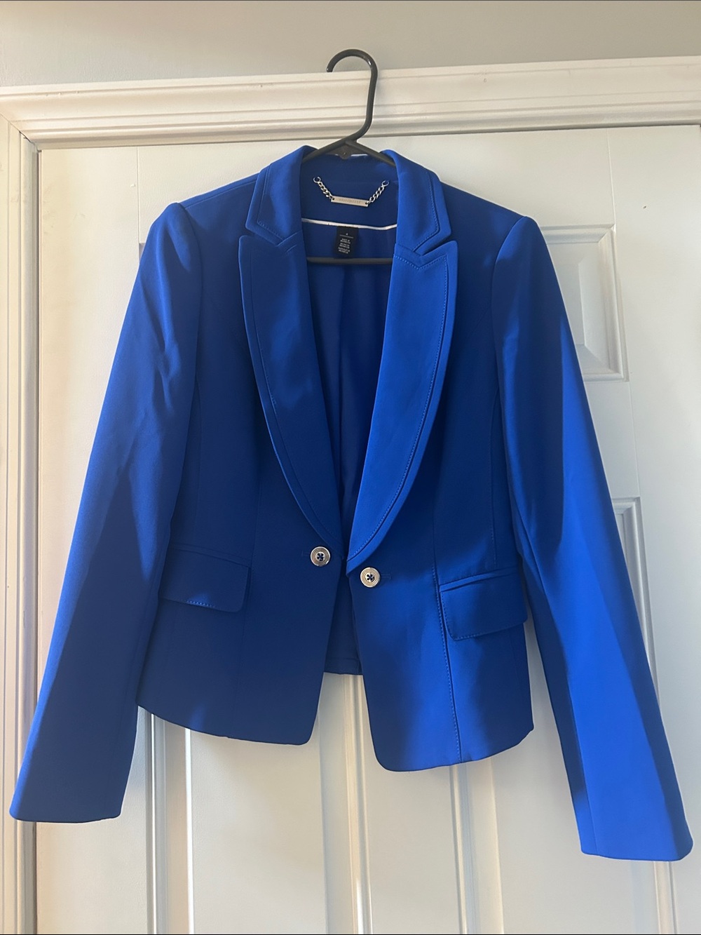 White House Black Market Women's Cobalt Blue Tailored Blazer